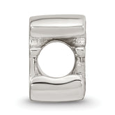 Sterling Silver 925 Script Letter E Bead with Polished Finish